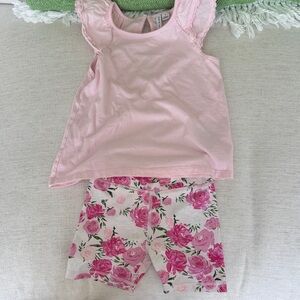 Girls Floral set Pink Top & Rose Shorts top Janie and Jack shorts sweet honey